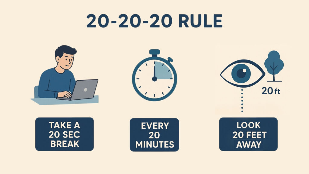20-20-20 rule for digital eye strain